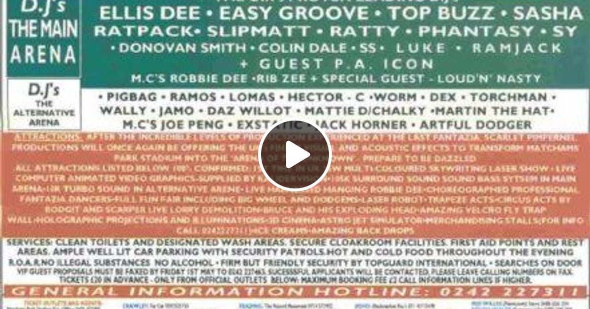 janiebFM's tweet card. Unreleased Recording Of My Set At Fantazia Bournemouth May 1992