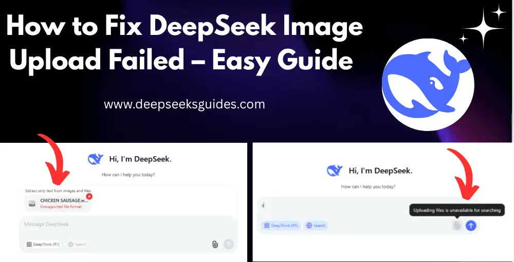 DeepseeksGuides's tweet card. Are you trying to search using an image on DeepSeek and facing the "DeepSeek Image Upload Failed" error? Don't worry! You're not alone. My situation was even
