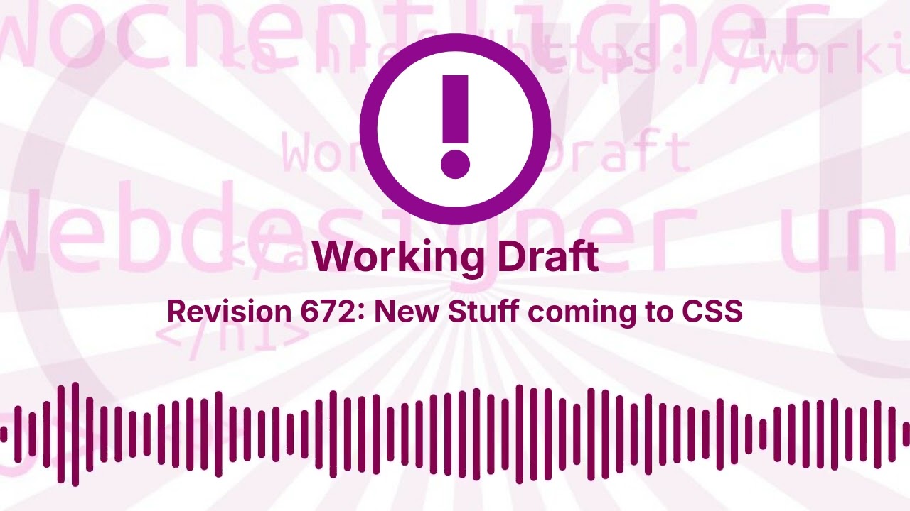 argyleink's tweet card. Ep #672 The Working Draft With Schepp , Vanessa and me Join us for a tour of of what’s new and what’s next in CSS. Listen · Watch · Subscribe