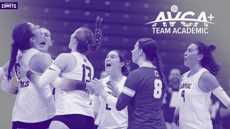 cap_athletics's tweet card. LEXINGTON, Ky. – Capital University volleyball was announced on Monday afternoon as receiving the American Volleyball Coaches Association's Team Academic Award, sponsored by INTENT.