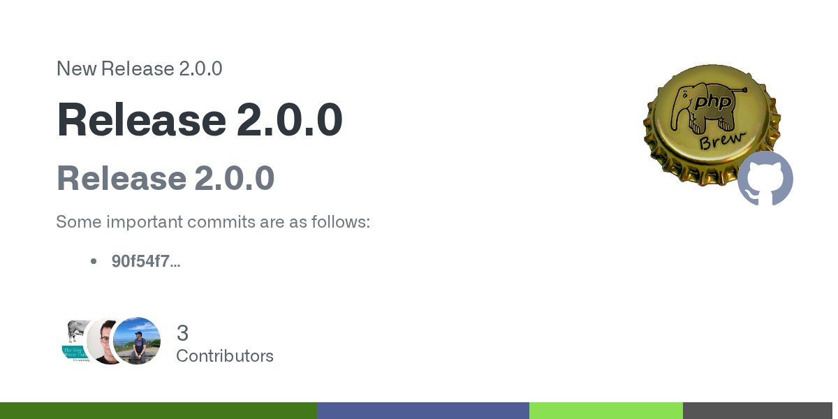 peter279k's tweet card. Release 2.0.0 Some important commits are as follows: 90f54f7 950dce2 7b58661 bd8ab0b bae0d93 0878182 Thanks for following contributors 🎉: @c9s, @peter279k and @theofidry!