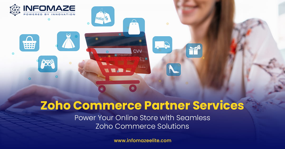 Soft_developmen's tweet card. Launch or scale your online store with expert Zoho Commerce implementation, integration, and support. Get end-to-end eCommerce platform solutions from INFOMAZE.