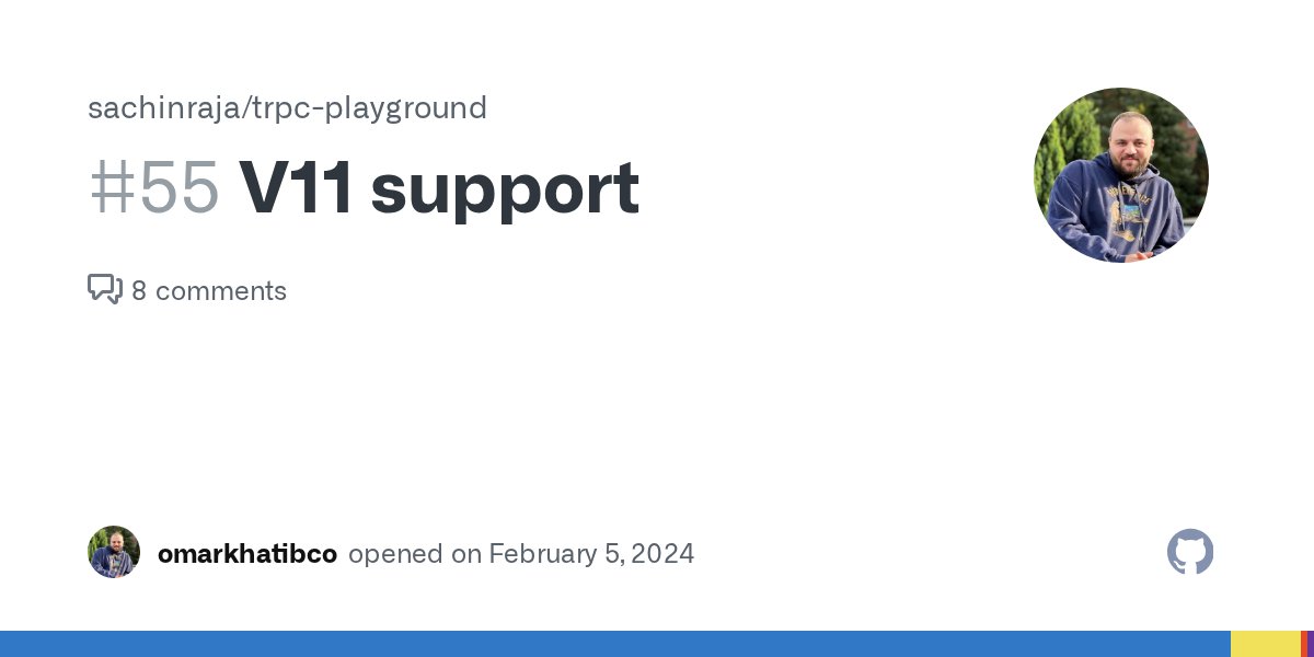 andrewm_webdev's tweet card. Hi, I'm using the playground with the latest trpc version 11, now it's working fine expect that I get no autocomplete even the docs are empty it seems the function getRouterSchema unable to...
