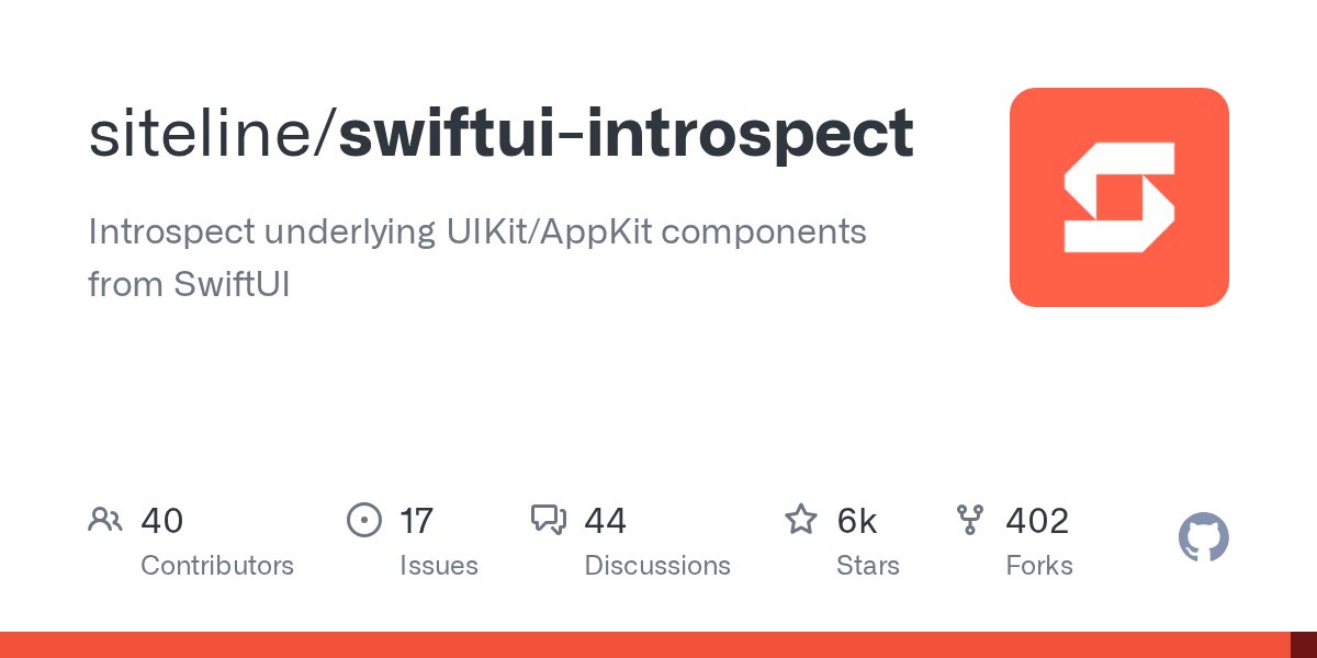 ALTestTw's tweet card. Introspect underlying UIKit/AppKit components from SwiftUI - siteline/swiftui-introspect