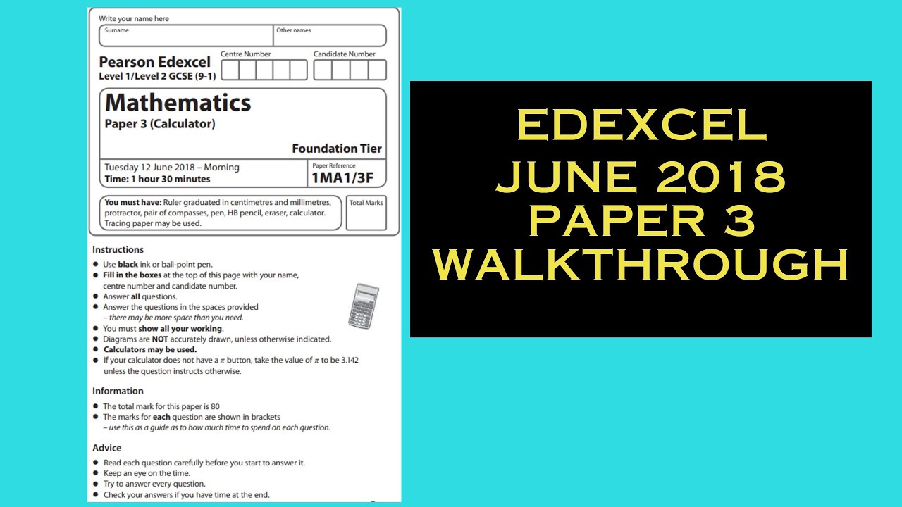 FullyCompMaths's tweet card. Comprehensive Maths Walkthrough - Edexcel GCSE Foundation - June 2018...