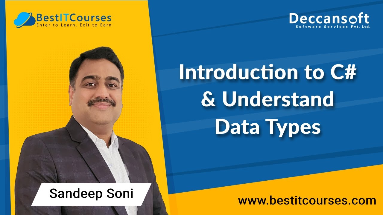 dotnettranings's tweet card. Introduction to C# and Understand Data Types