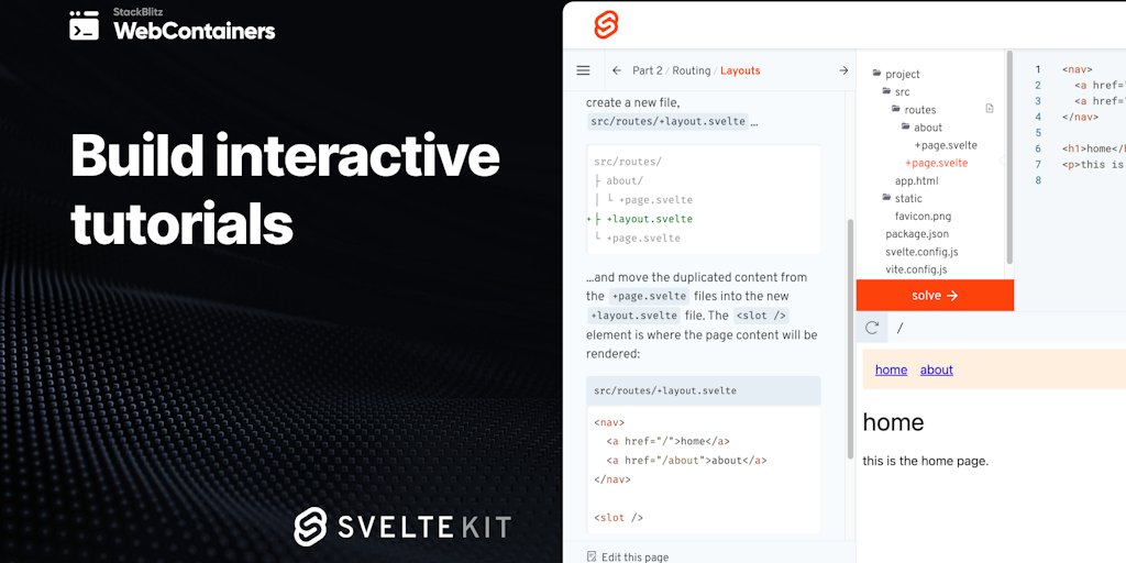 boltdotnew's tweet card. From interactive tutorials to full-blown IDEs, build instant, interactive coding experiences backed by WebContainers: the trusted, browser-based runtime from StackBlitz. Run Node.js in your browser...