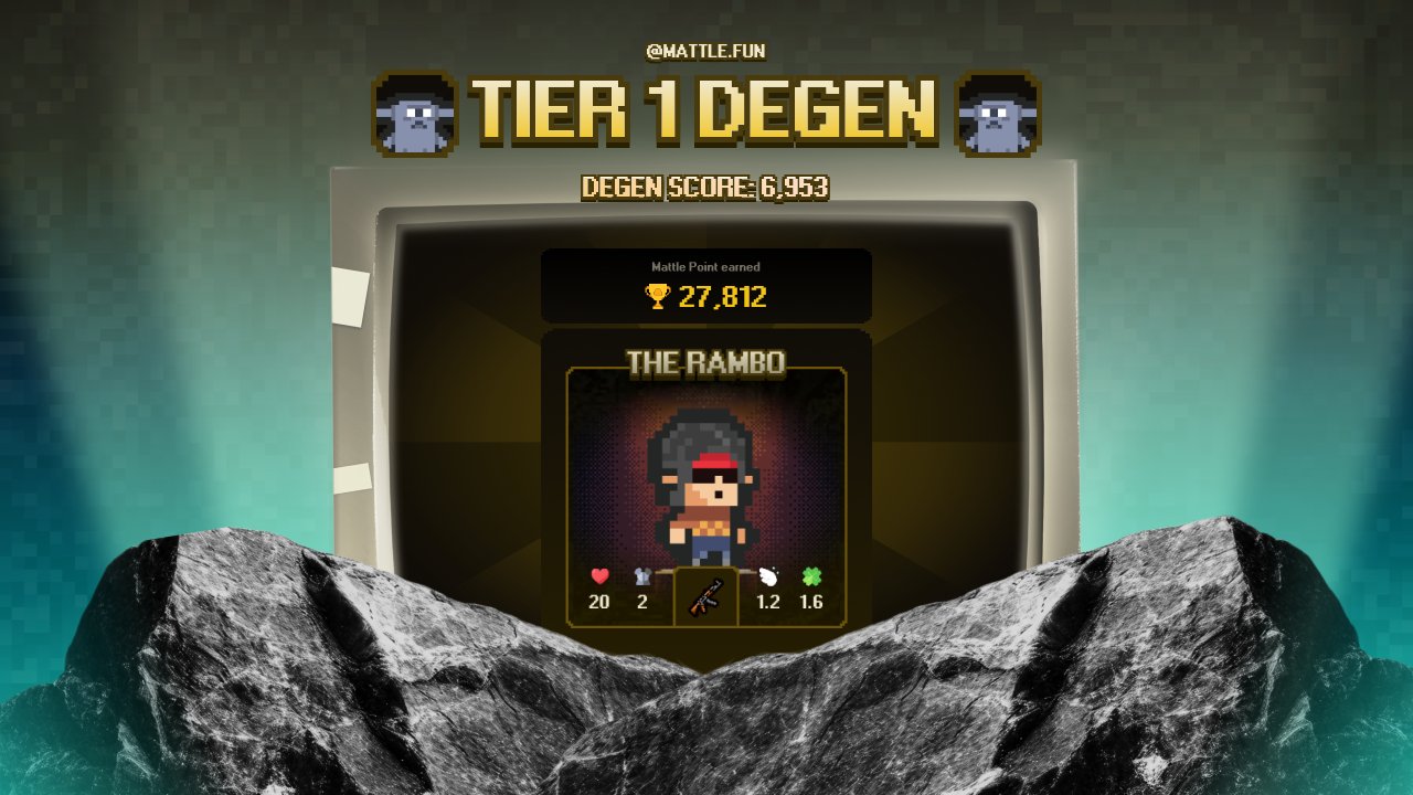 Web3Cheffa's tweet card. Check out my Degen Score on MattleFun