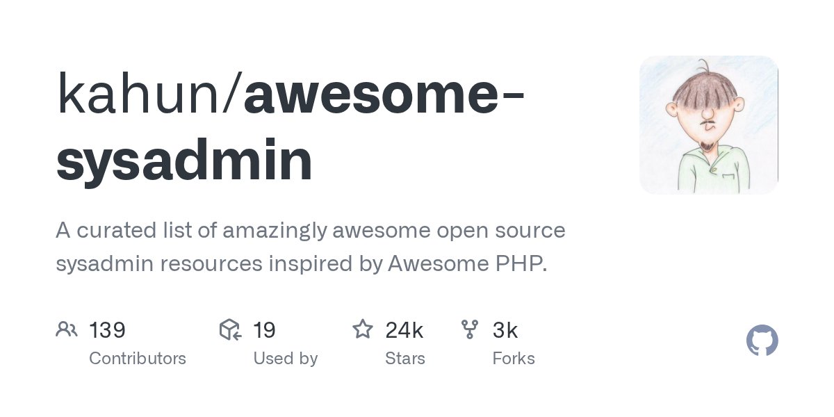 sysadmins's tweet card. A curated list of amazingly awesome open source sysadmin resources inspired by Awesome PHP. - kahun/awesome-sysadmin