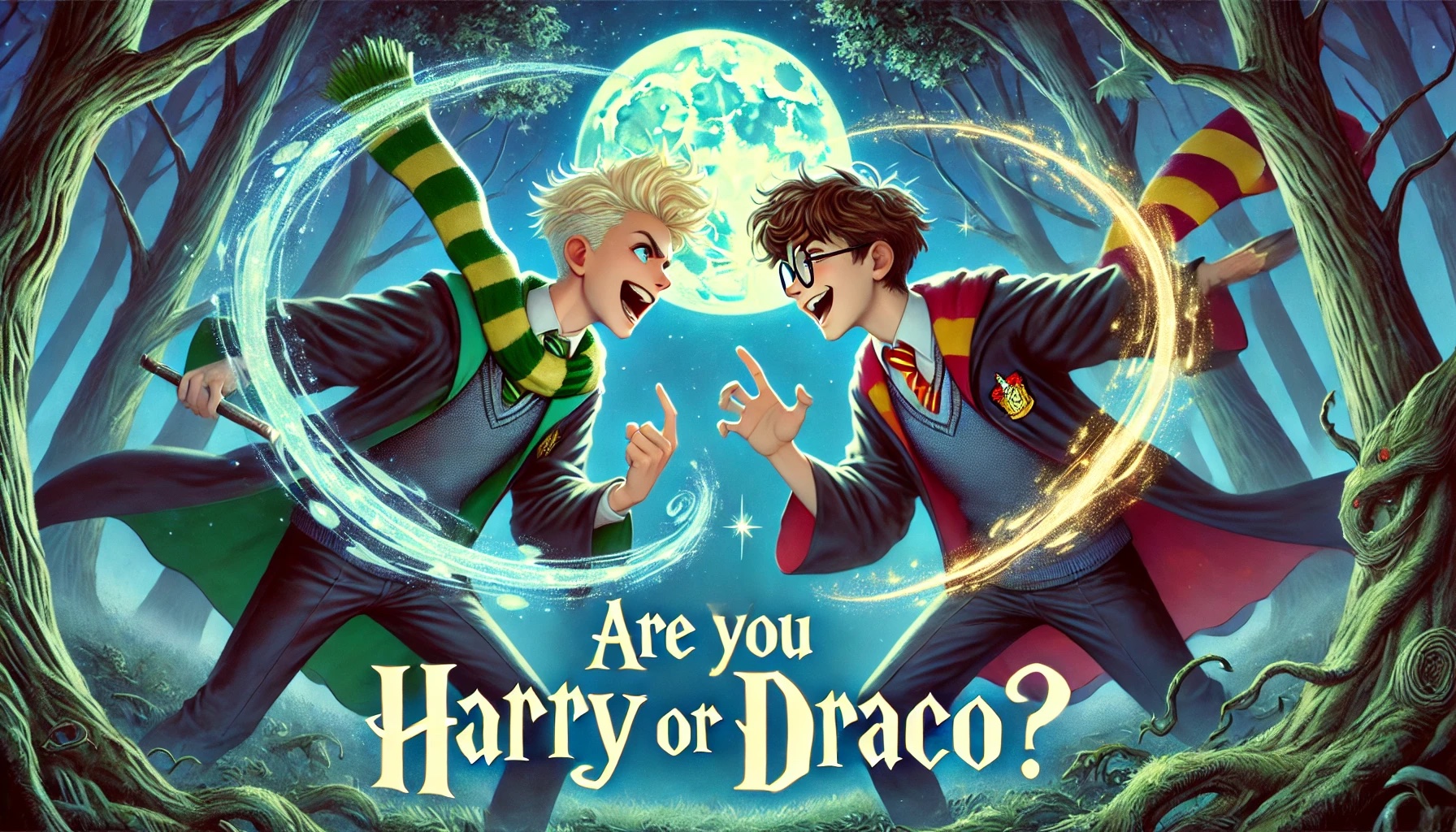 BrainFall's tweet card. Dive into the wizarding world and see if your magic matches the Boy Who Lived or the cunning Slytherin! Which side will you choose?