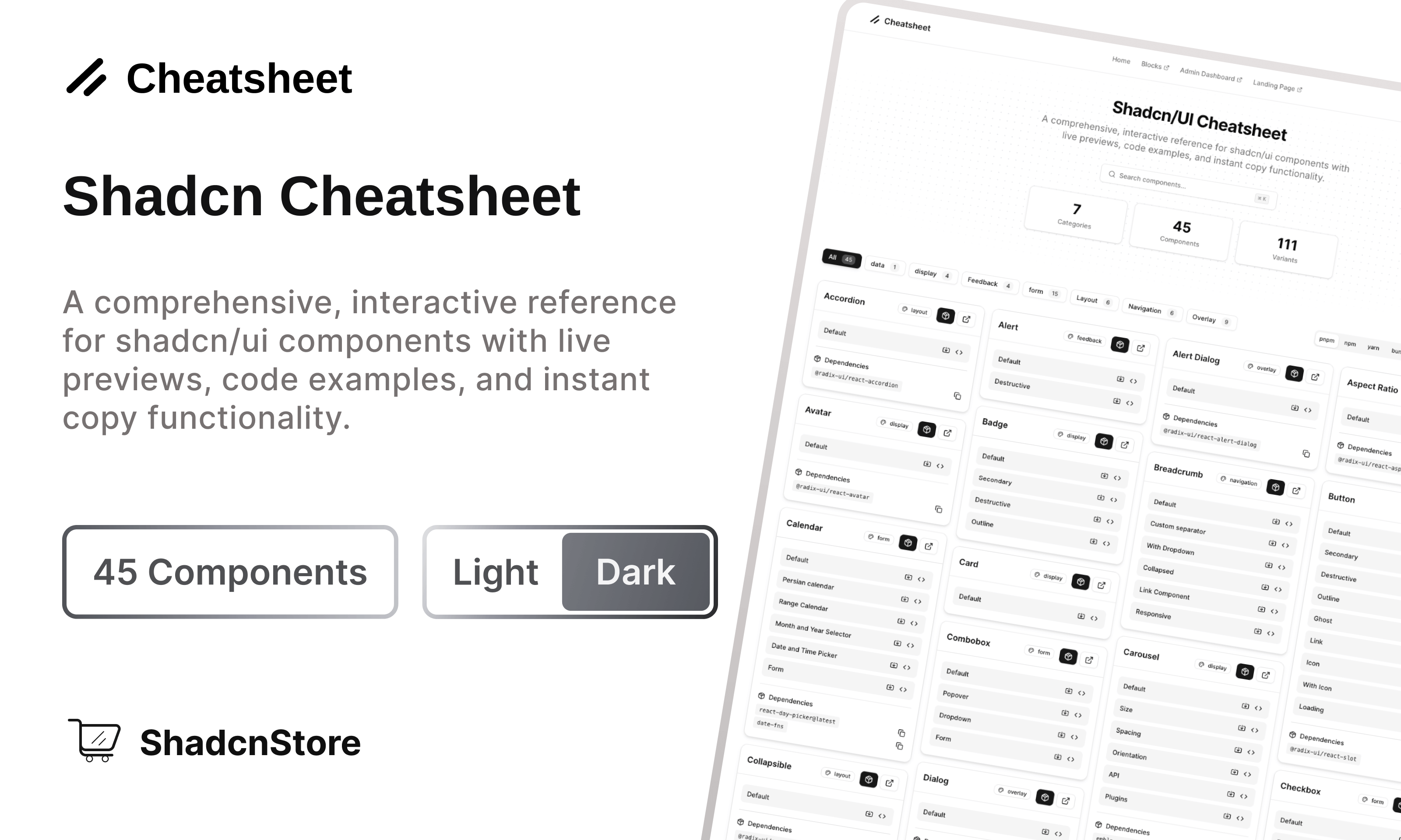 cristopher_devs's tweet card. Interactive cheatsheet for Shadcn/UI with live previews and examples.