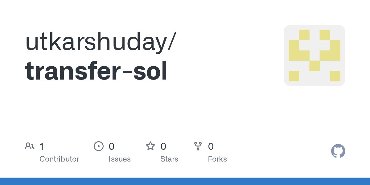 udayutkarsh2's tweet card. Contribute to utkarshuday/transfer-sol development by creating an account on GitHub.