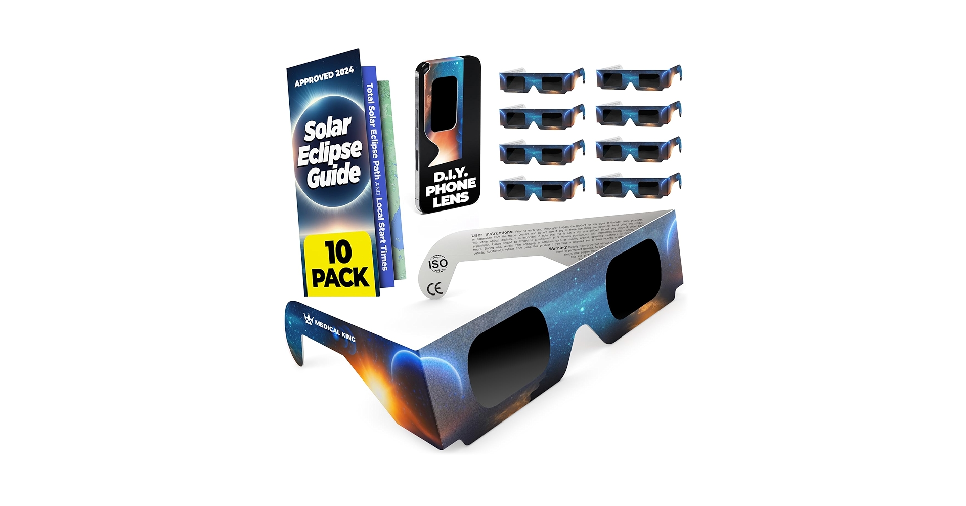 thisletterk's tweet card. Medical king Solar Eclipse Glasses AAS Approved 2024 (10 Pack) CE and ISO Certified Safe Shades for Direct Sun Viewing