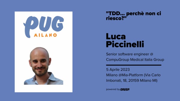 MilanoPHP's tweet card. **Details** Cari PUGgers milanesi, siamo felici di annunciare il secondo evento PUGMI del 2023! Non vediamo l'ora di rivedervi tutti! Ad Aprile, **Luca Piccinelli (Senior S
