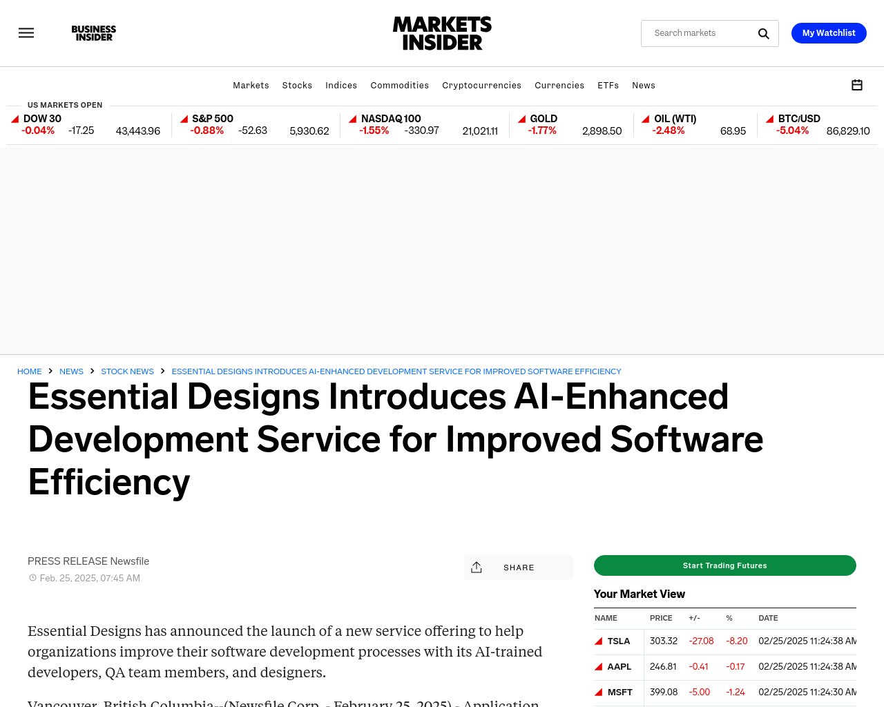 managetech_inc's tweet card. Essential Designsが新しいサービスを発表し、AIトレーニングを受けた開発者、QAチームメンバー