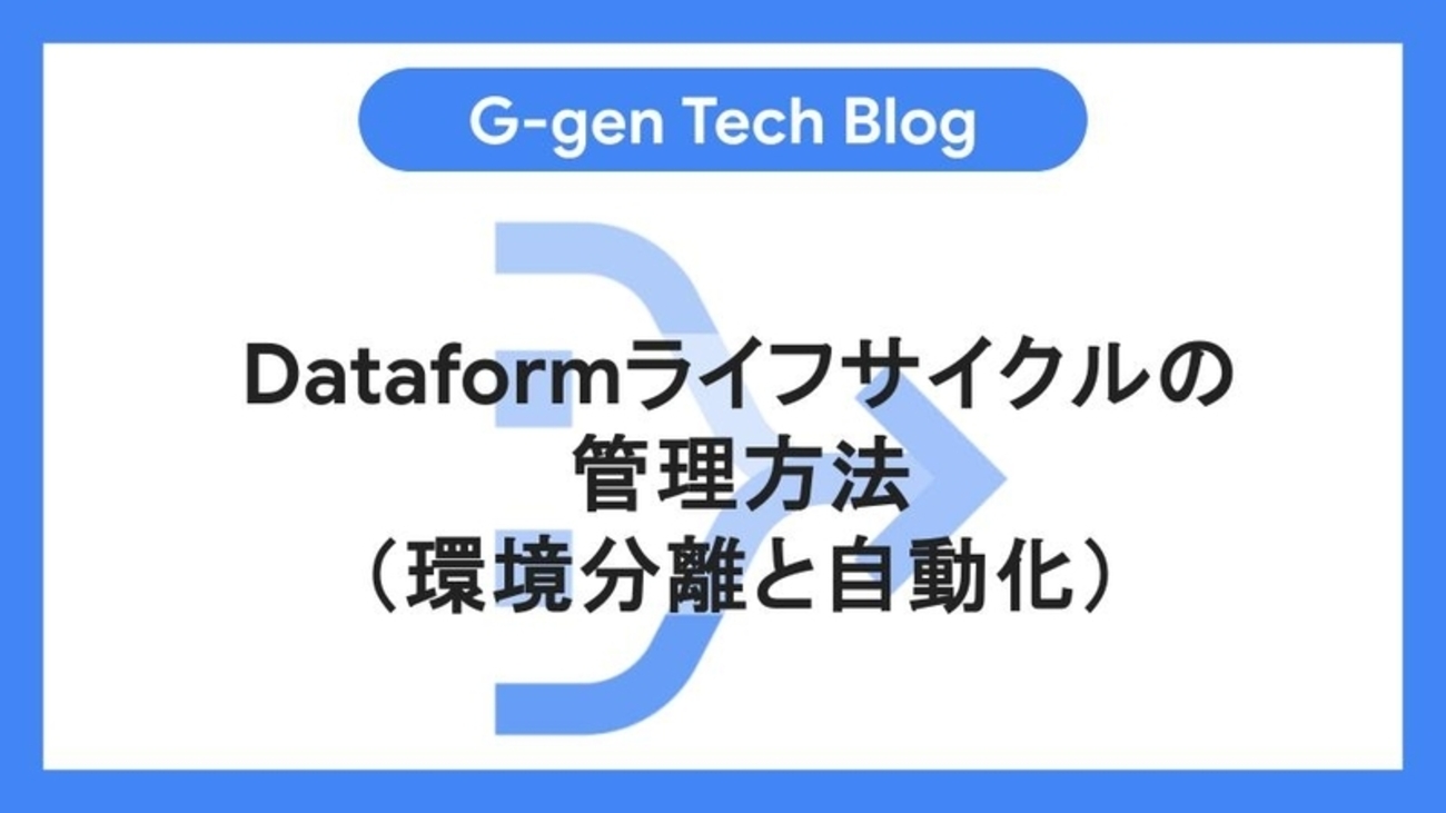 Ggen_cloud's tweet card. G-gen の min です。BigQuery のためのデータ変換ワークフローサービスである Dataform における、「ワークスペースコンパイルオーバーライド」「リリース構成」「ワークフロー構成」という3つの機能について解説します。 はじめに 当記事について Dataform のワークフローライフサイクル 構成機能…