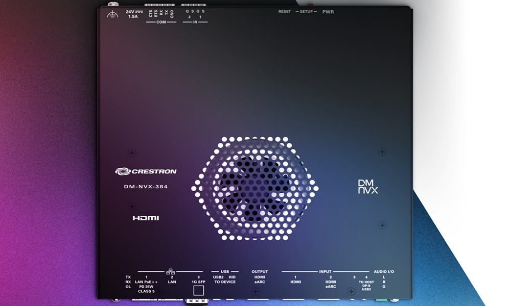 CasterComm's tweet card. Crestron's DM NVX 384 encoder/decoder brings USB-C connectivity to the DM NVX platform and delivers multi-input switching across four inputs.