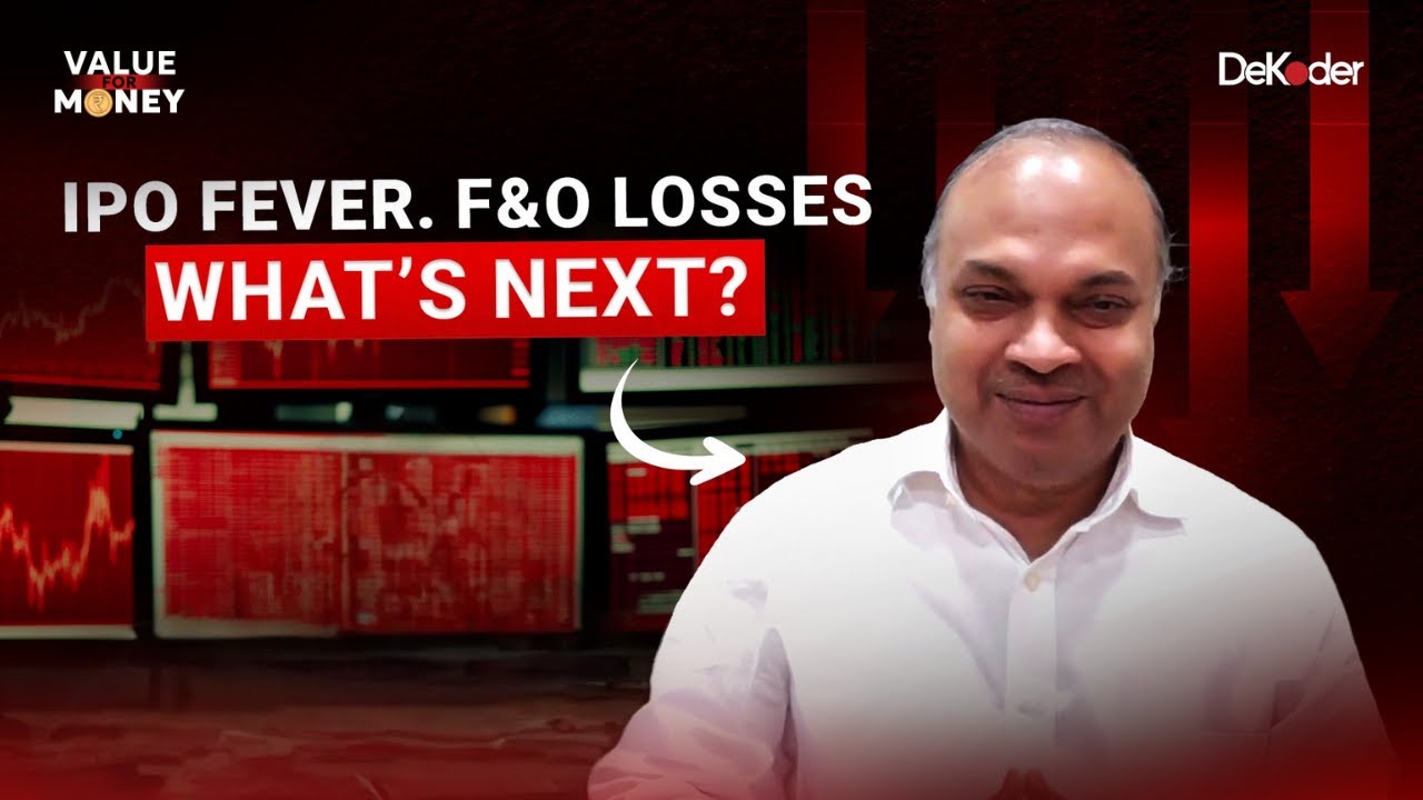 deKoderdigital's tweet card. F&O Losses, IPO Hype & India’s Valuation Bubble | Jyoti Vardhan...