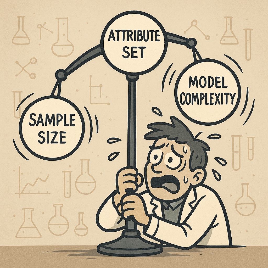 TDataScience's tweet card. Exploring and challenging the conventional wisdom of “more data → better performance” by experimenting with the interactions between sample size, attribute set, and model complexity.