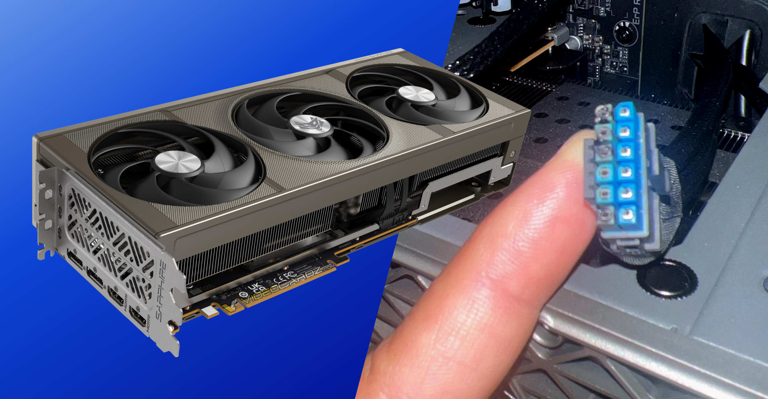 VideoCardz's tweet card. Sapphire’s blue-tipped 12V-2×6 power adapter burns First it was ASRock, now it’s Sapphire. Only two AMD board partners have adopted the new power connector design so far, ASRock and Sapphire. For...