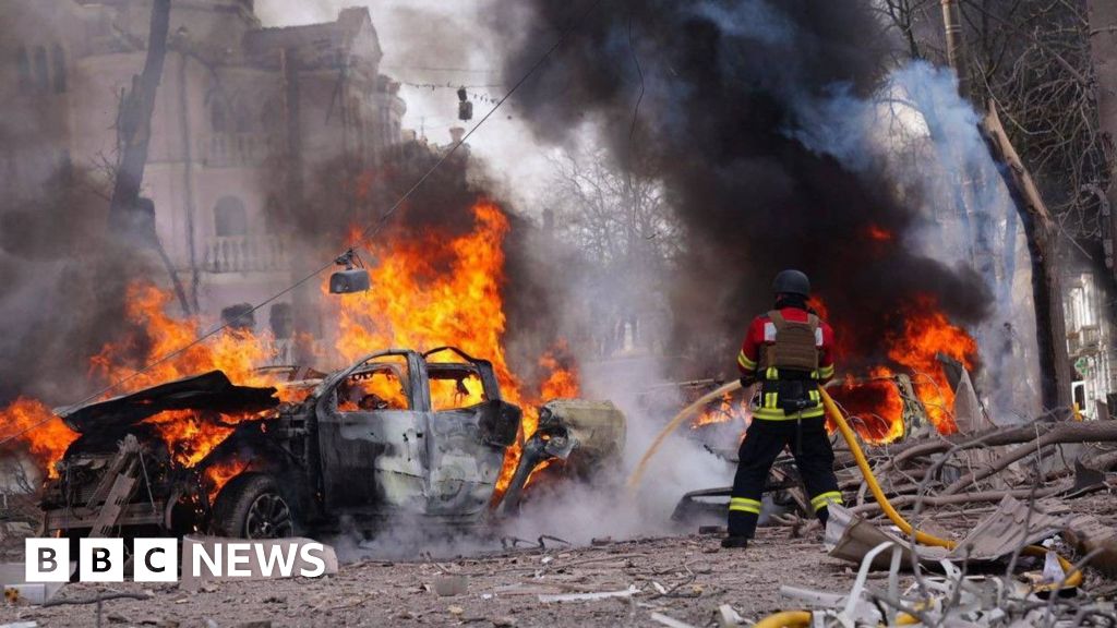 BBCWorld's tweet card. Photos and videos of the aftermath show bloodied bodies scattered in the streets around the impact of the missiles.