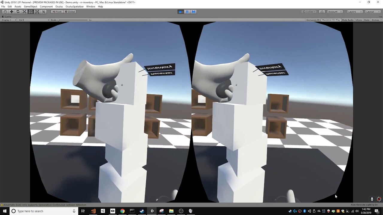 yunhan0's tweet card. VR Inventory