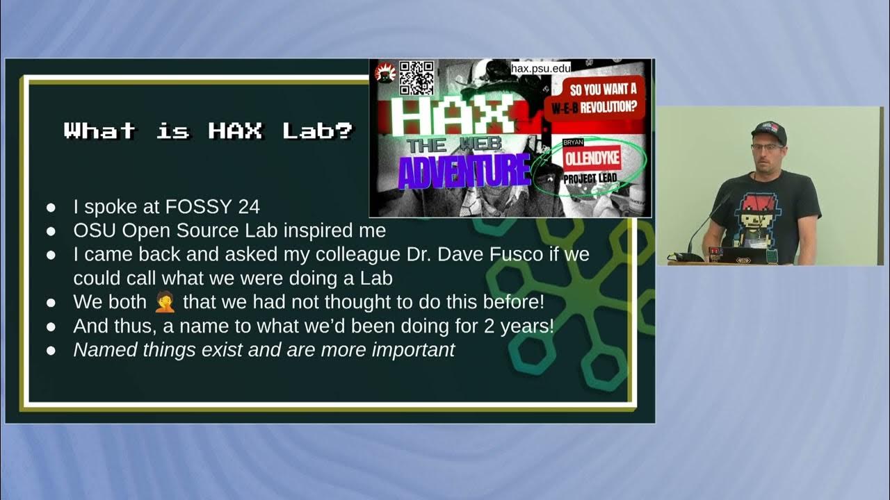 btopro's tweet card. HAX Lab FOSS Community Becomes The Classroom Bryan T Ollendyke FOSSY...