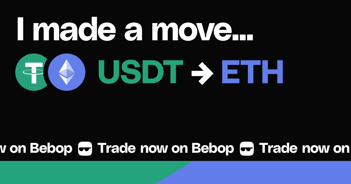 Kmsami_ETH's tweet card. Bebop is a trading app and a suite of APIs that finds the best route for your trades. Quick, secure, any tokens in any size, at the best prices.
