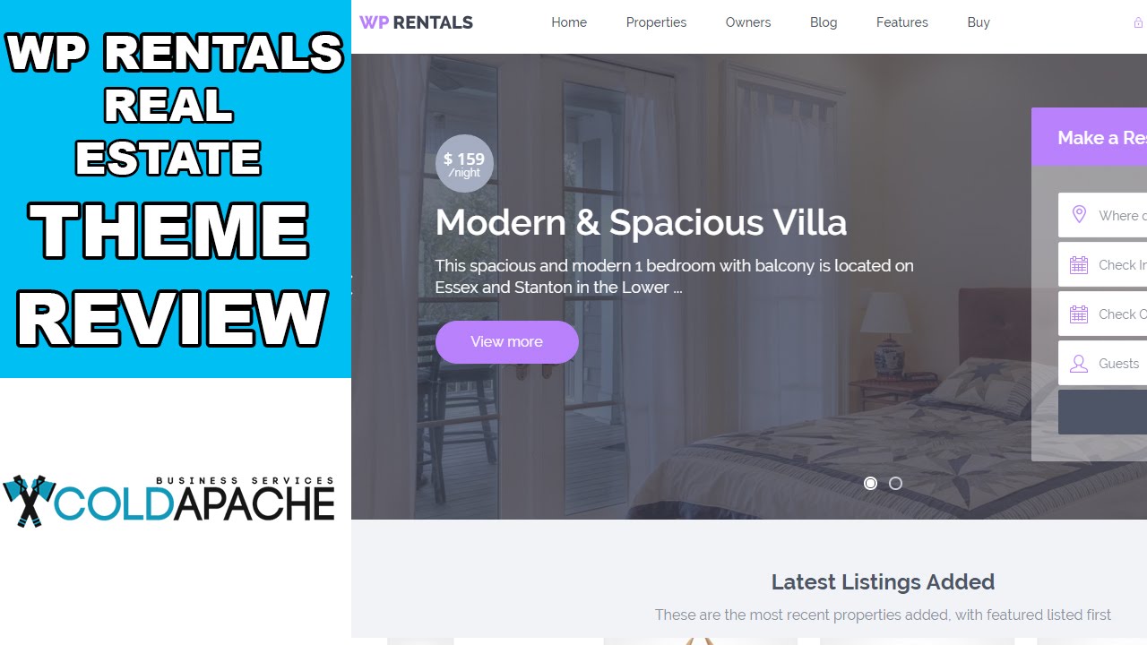 coldapachetech's tweet card. Want to build an AirBnB Copy? - WP Rentals Theme Review