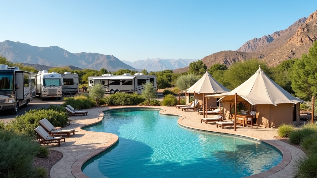 JimRector's tweet card. Luxury RV resorts and glamping experiences have totally changed the way I look at camping. Gone are the days of roughing it on bumpy sleeping pads and smoky fire pits. Now you can soak up the best of…