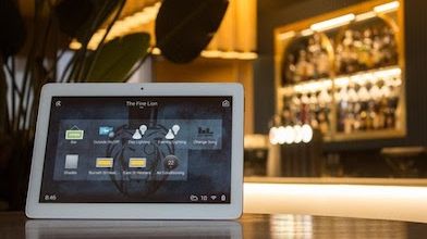 Control4's tweet card. The app allows for complete control of TV, lights, music, and more without being obtrusive in the elegant layout.