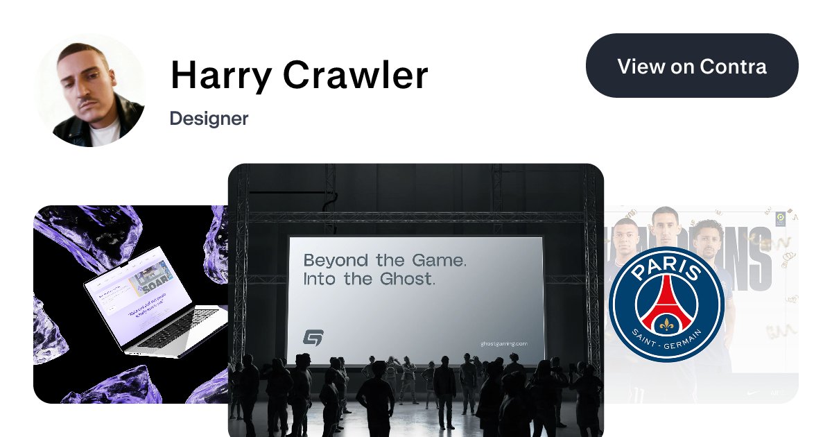 crawlergraphics's tweet card. View Harry Crawler's Profile on Contra, the Independent-first, commission-free freelance marketplace shaping the future of work. Hire a freelancer today!