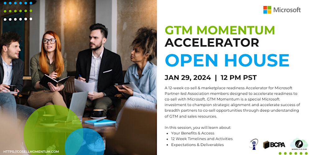 IAMCP_Col's tweet card. OPEN HOUSE : A Microsoft sponsored 12-week accelerator designed to prepare your business for Cloud Co-sell opportunities.