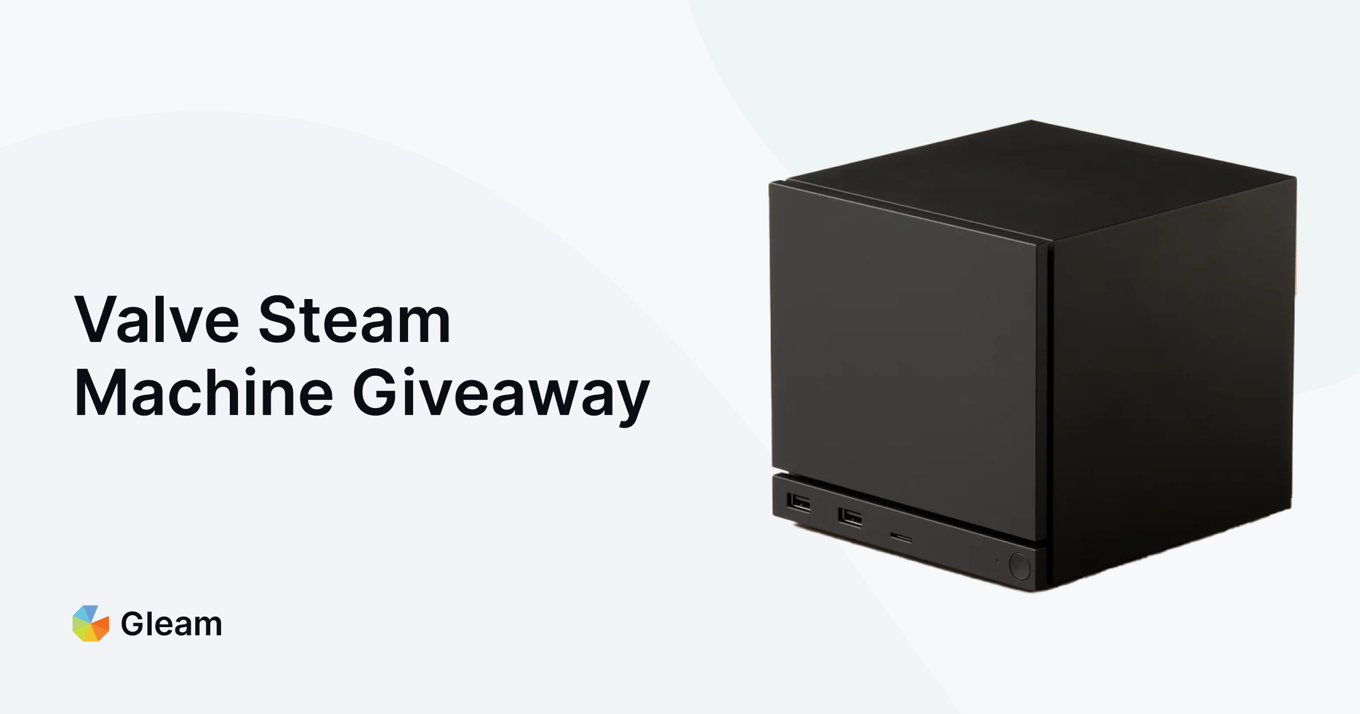 andrew_ughh's tweet card. Enter the Win A Valve Steam Machine for a chance to win Valve Steam Machine! Hosted by Gleam.io, this giveaway ends on April 01, 2026. Complete simple actions to boost your chances of winning. Join...