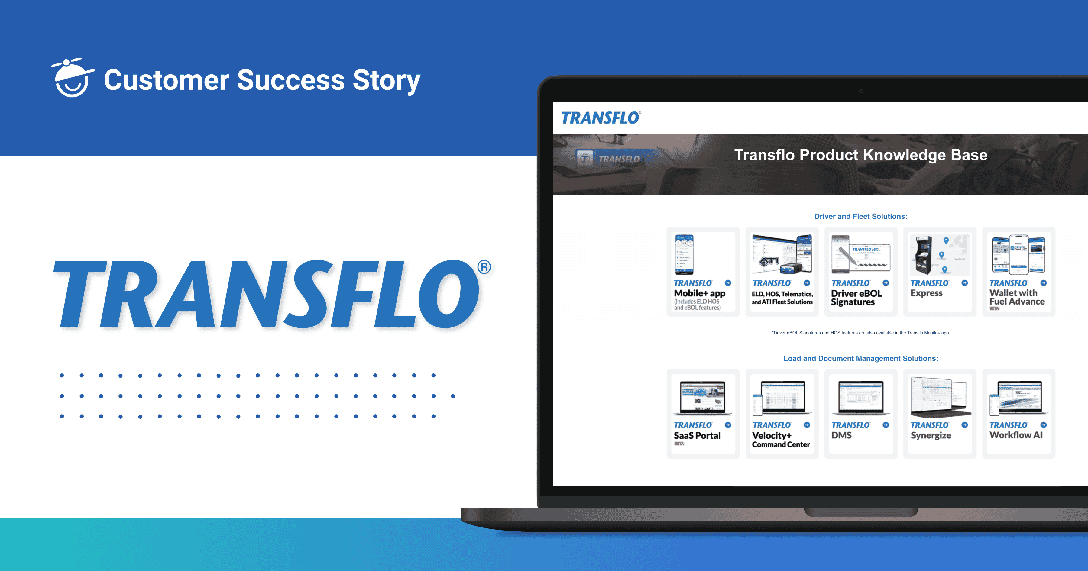 MadCapSoftware's tweet card. Transflo Knowledge Bases Built with MadCap Software Cut Support Demands by 120,000 Hours While Empowering Users in the Office and on the Road
