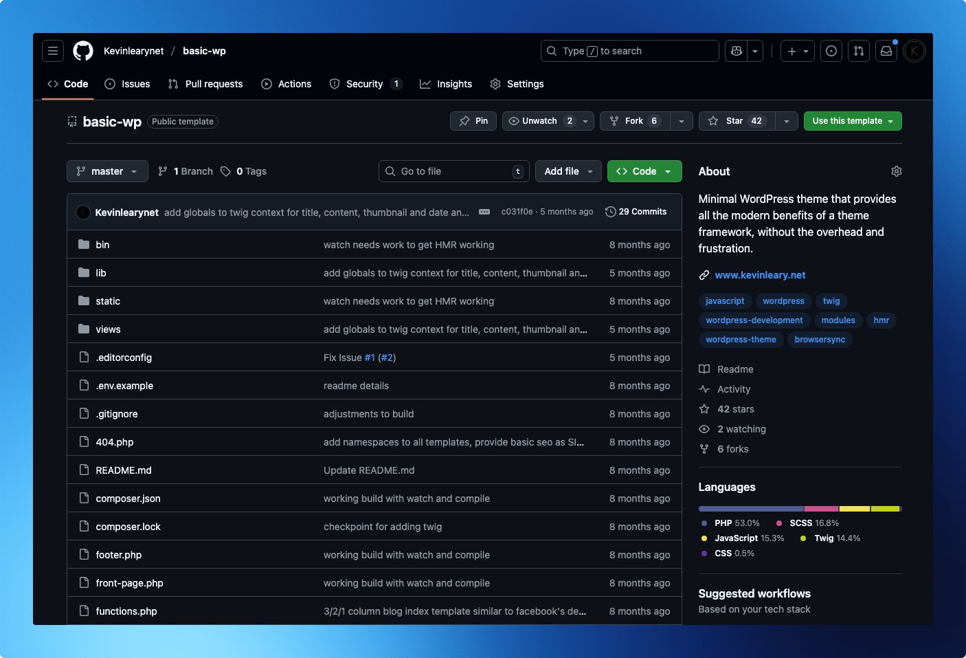 kevinlearynet's tweet card. Tried and true method for building a professional custom WordPress theme with ACF: why it's good, and how to do it.