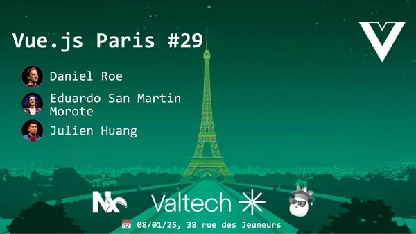 vuejsparis's tweet card. ***[🇬🇧*** ***English description available below]*** **📞 Entrées après 19h30 : vous pouvez appeler le numéro suivant pour qu'on vous ouvre : 06 67 03 05 30.** 🇫🇷 Bon