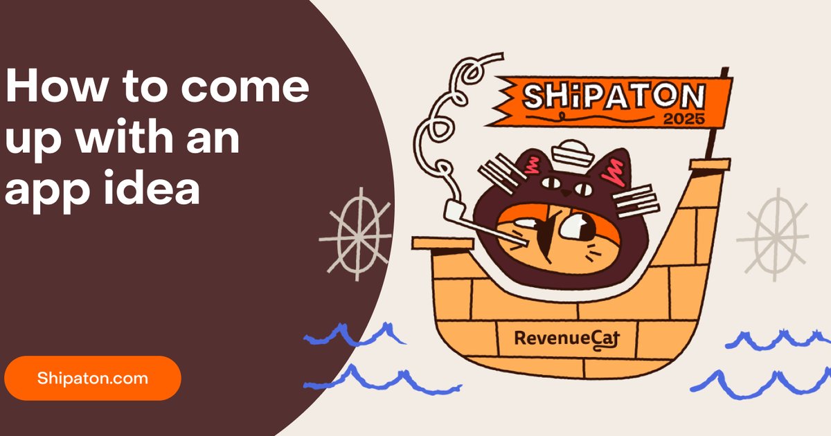 RevenueCat's tweet card. Don’t know what to build for Shipaton? A 45x hackathon winner breaks down how to find and validate app ideas that solve real problems