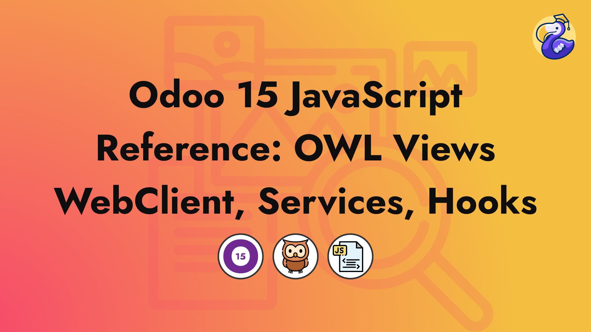 CodingDodo_'s tweet card. Odoo 15 JavaScript Reference guide for OWL Views, the new WebClient, ES6 Modules, Hooks, Services registry, new Models, Layout Component, and more.