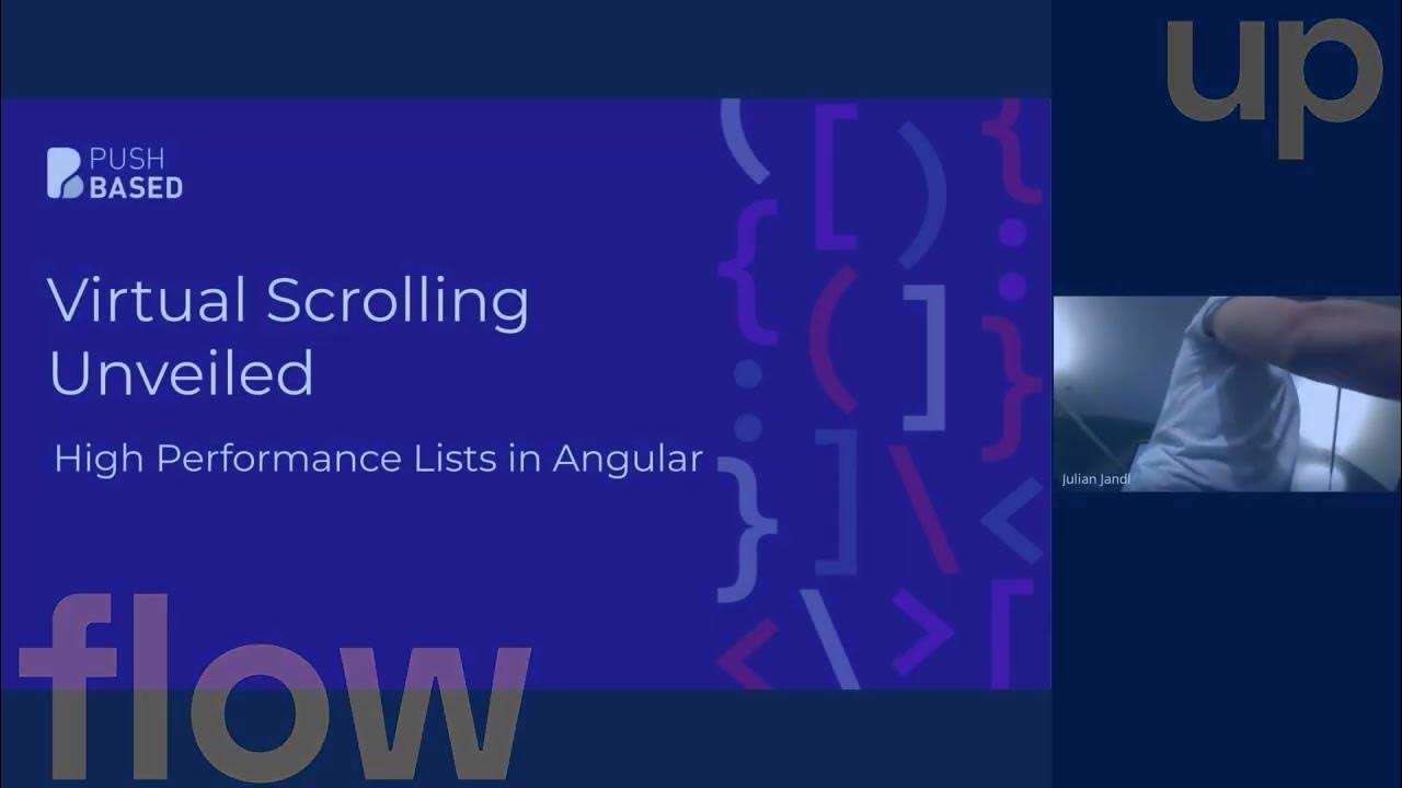 FlowUp_Tech's tweet card. Julian Jandl | Push-Based - Virtual scrolling unveiled - High...