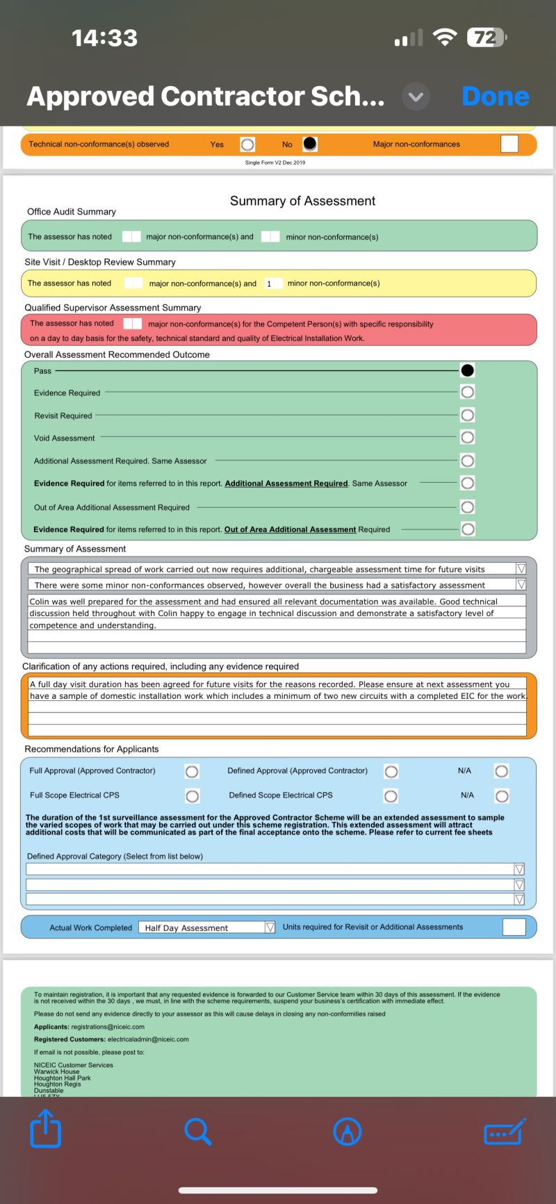 midcheshireelec's tweet card. We had the pleasure of our annual NICEIC assessment visit this week. The technical discussions looking towards the new amendments and evolving technologies that are gathering pace. Pleased to report...