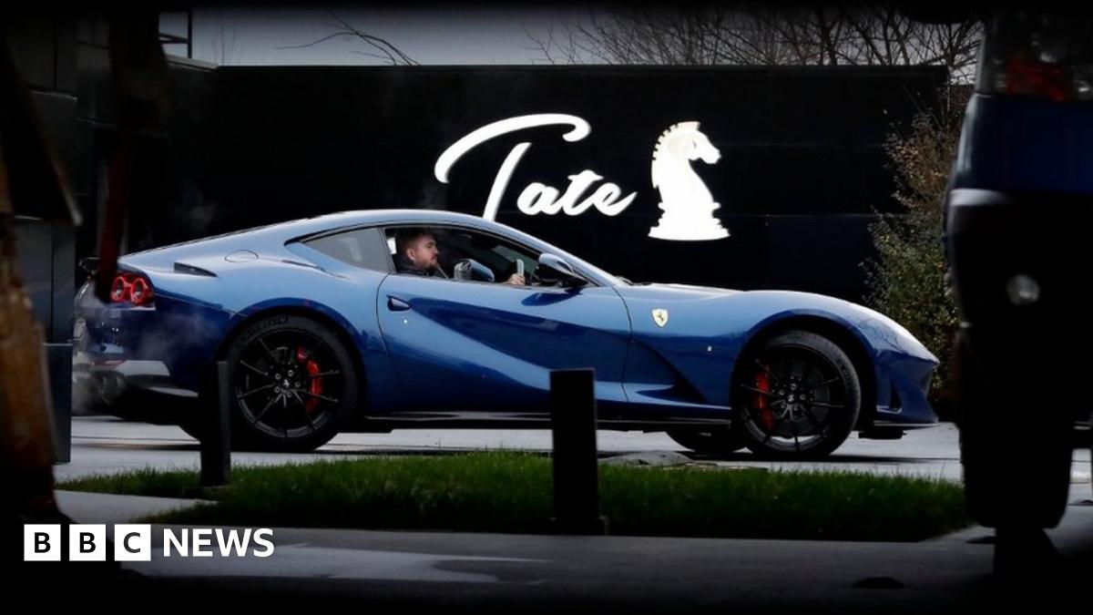 Datestamp's tweet card. Vehicles including a Rolls-Royce and Mercedes were taken away from the influencer's Romanian home.