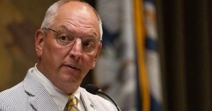 whiskeyoaks's tweet card. It’s been quite a while since I wrote about Gov. John Bel Edwards' disappointed dad face — that look he used to get back in his first term when some