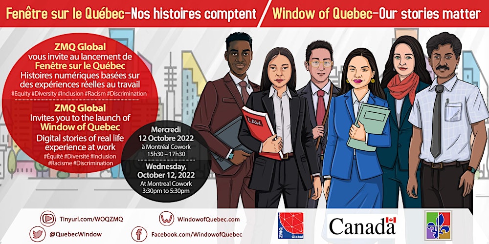 QuebecWindow's tweet card. Vous êtes invité.e.s à vous joindre à nous pour célébrer ensemble le lancement du programme "Fenêtre sur le Québec" !