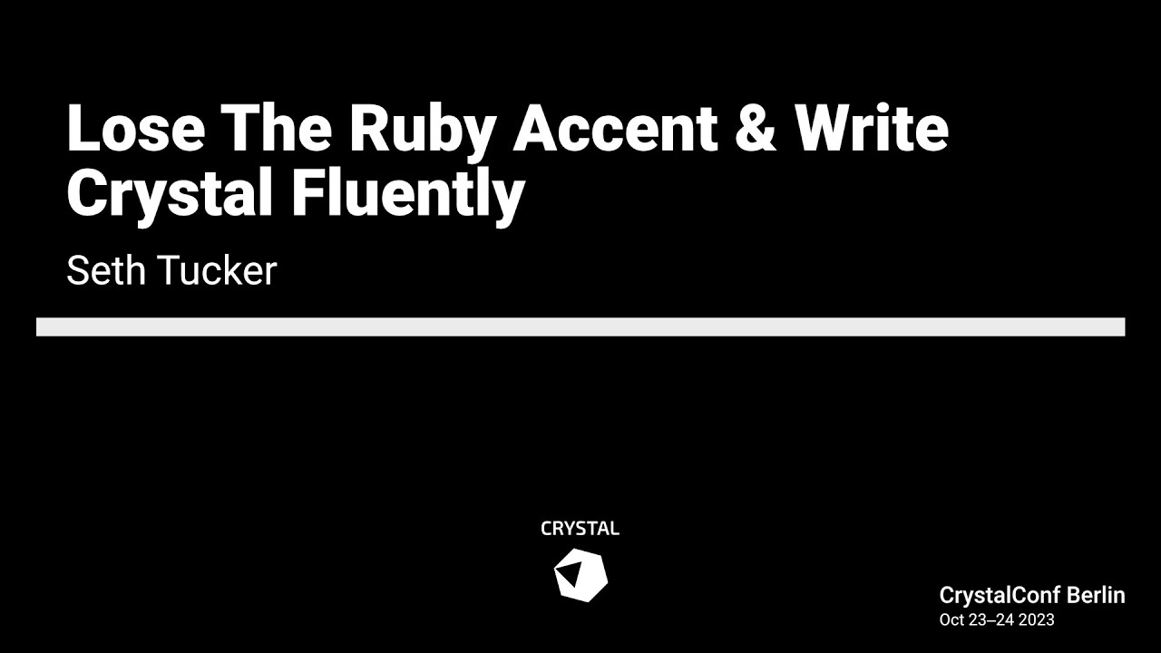 seesethcode's tweet card. Seth Tucker – Lose The Ruby Accent & Write Crystal Fluently |...