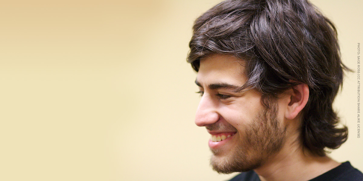 EFF's tweet card. Aaron Swartz was a digital rights champion who believed deeply in keeping the internet open. His life was cut short in 2013, after federal prosecutors charged him under the Computer Fraud and Abuse