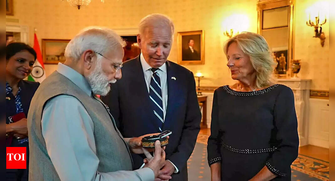 timesofindia's tweet card. When Prime Minister Narendra Modi gifted a 7.5-carat lab-grown diamond (LGD) to US first lady Jill Biden, it brought a big smile on the faces of lakhs