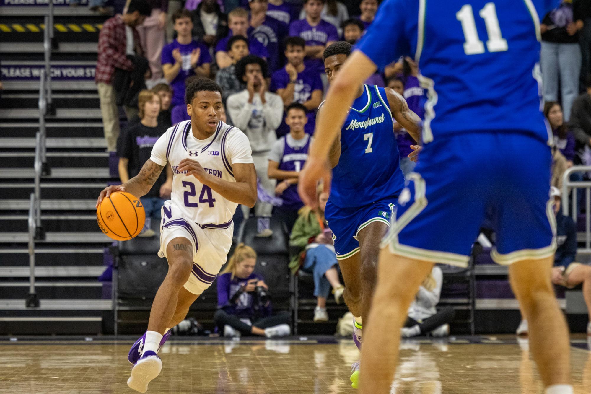 DailyNU_Sports's tweet card. K.J. Windham delivered a spark with three three-pointers despite being the eighth player in the rotation. Nick Martinelli appeared his usual self on a 17-point night, but took a backseat in the...