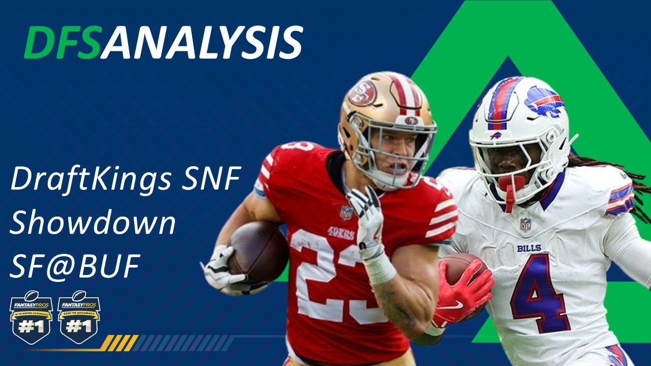 kfantasy_sports's tweet card. Fresh from the holidays, we have another DraftKings showdown slate for 2024, with San Francisco @Buffalo. Whether you're locking in a star like Christian McCaffrey as your captain or hunting for...