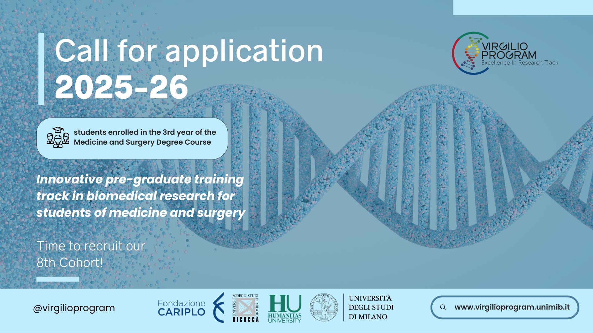 VirgilioProgram's tweet card. Virgilio Program Call for application/Bando for the academic year 2025-26